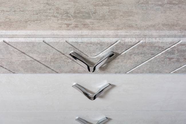 Комод четыре ящика с зеркалом Амели Моби цвет шёлковый камень/бетон чикаго беж Комод четыре ящика с зеркалом Амели Моби цвет шёлковый камень/бетон чикаго беж