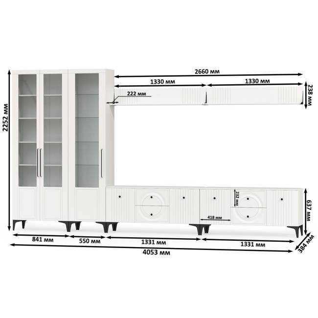 Валенсия стенка для гостиной № 86 цвет белый шагрень Валенсия стенка для гостиной № 86 цвет белый шагрень