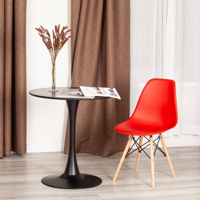 Стул CINDY (EAMES) (mod. 001) дерево бук/металл/сиденье пластик, 51x46x82см, красный/red (Комплект из 4 шт.) красный/red дерево бук/металл/сиденье пластик