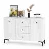 Два широких комода Валенсия и четыре навесных полки цвет белый шагрень