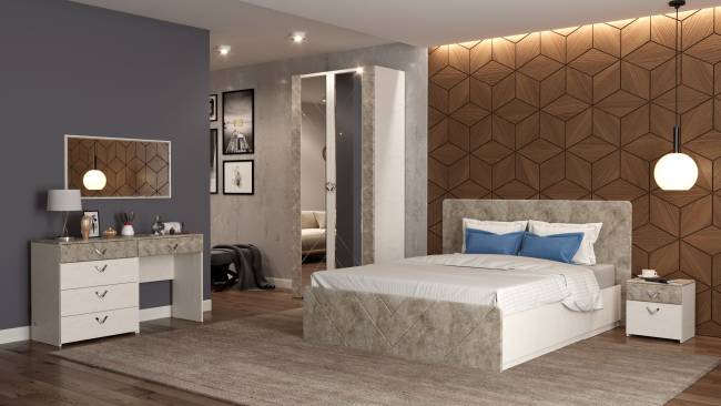 Кровать 1600 с подъёмным ортопедическим основанием Амели 11.31 цвет шёлковый камень/бетон чикаго беж Кровать 1600 с подъёмным ортопедическим основанием Амели 11.31 цвет шёлковый камень/бетон чикаго беж