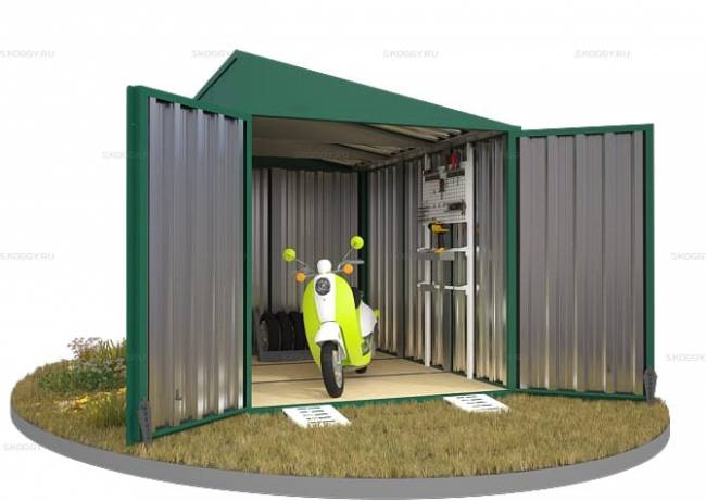 Хозблок SKOGGY секционный с односкатной крышей 3 х 2 м, зелёный мох Хозблок SKOGGY секционный с односкатной крышей 3 х 2 м, зелёный мох