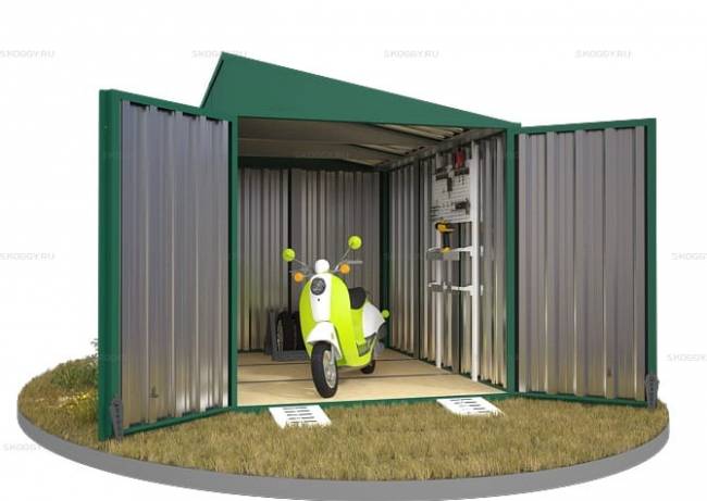 Хозблок SKOGGY секционный с односкатной крышей 3 х 2 м, зелёный мох Хозблок SKOGGY секционный с односкатной крышей 3 х 2 м, зелёный мох