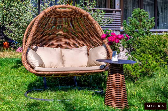 MOKKA MAJORCA подвесное кресло двухместное, цвет капучино