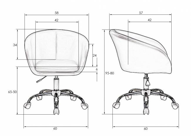 Офисное кресло для персонала DOBRIN BOBBY, кремовый