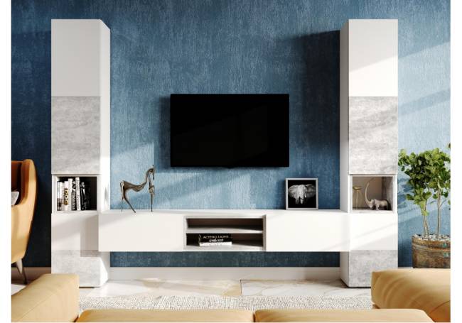 Лонгфорд белый / бетон светлый