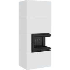 Каминокомплект SIMPLE Box белый с топкой BS, правый угол