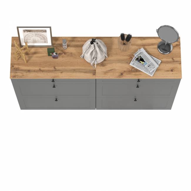 Две тумбы для обуви Остин цвет серый графит/дуб крафт золотой