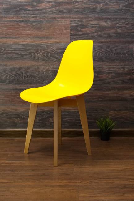 Стол Монте К 100 натур со стульями Сашш натур жёлтый