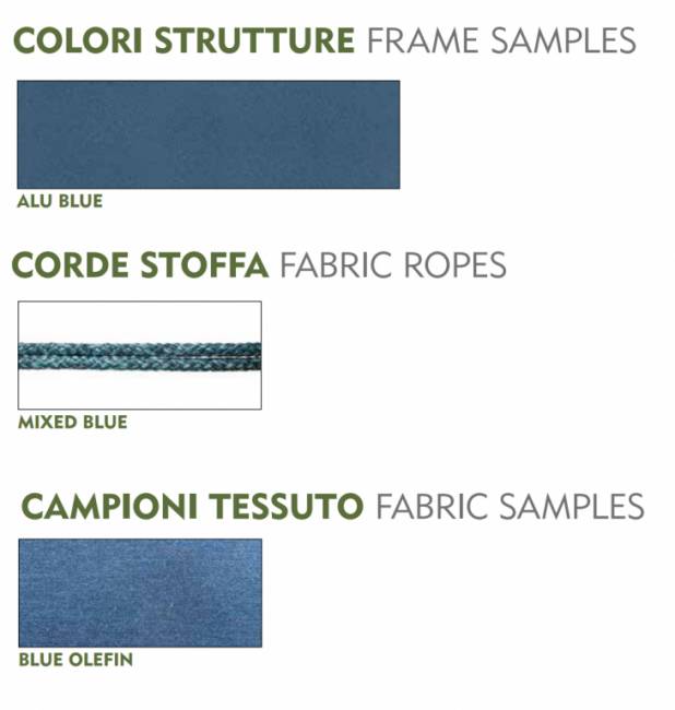 Кресло плетеное с подушками Elba Rope синий 630х640х780 мм