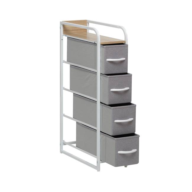 Комод Leset Ноа 4 ящ. узкий Белый Светло-серый