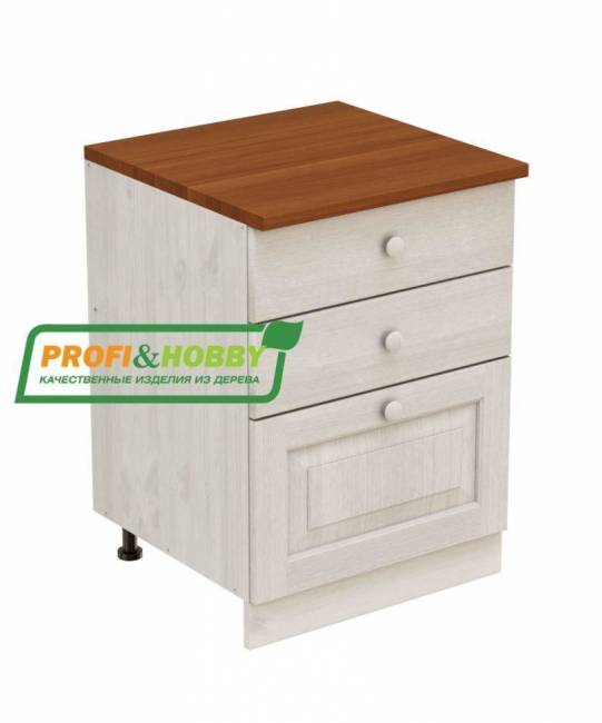 Тумба 3 ящика 600 х 560 х 720 сосна, без покраски Тумба 3 ящика 600 х 560 х 720 сосна, без покраски