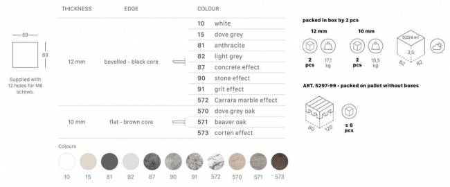 Столешница квадратная Compact Laminate для подстолья Nemo, Domino, Tiffany, Cross состаренный серый дуб 700х700х10 мм Столешница квадратная Compact Laminate для подстолья Nemo, Domino, Tiffany, Cross состаренный серый дуб 700х700х10 мм