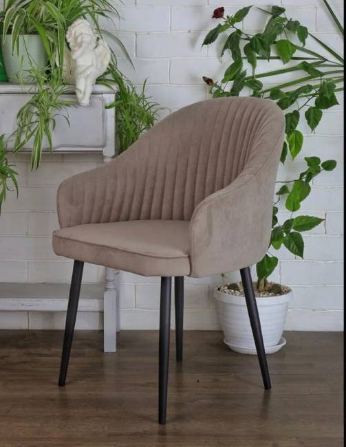 Стул ШЕЛЛ 360 град. поворот. B28 Темно-серый, велюр / черный каркас, М-City