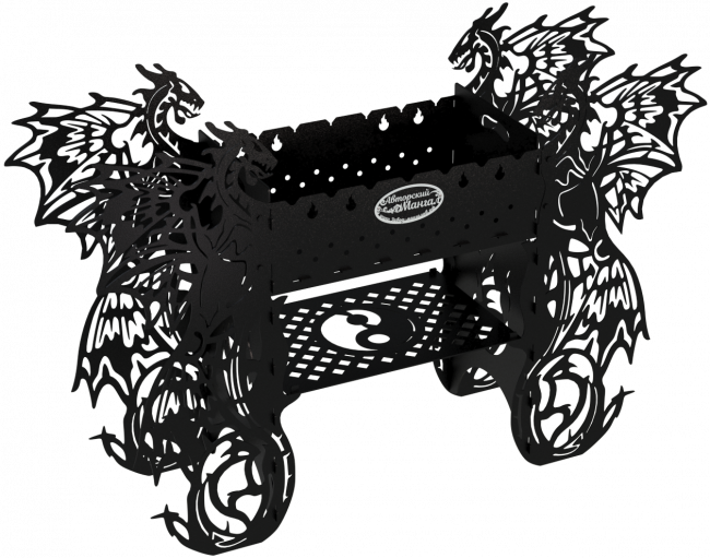 Мангал разборный "Крылатые драконы", сталь AISI304, 3мм