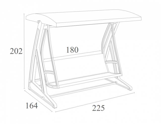 Качели пластиковые плетеные с подушкой Hawaii белый 2250х1640х2020 мм