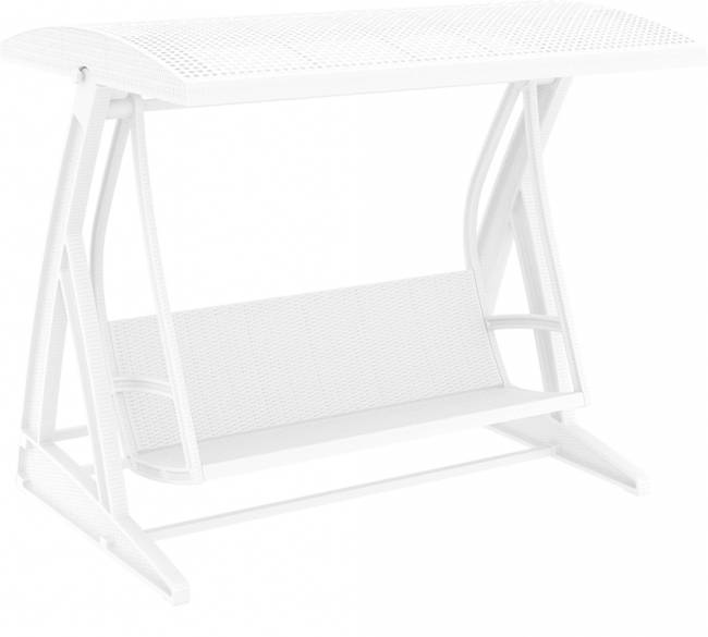 Качели пластиковые плетеные с подушкой Hawaii белый 2250х1640х2020 мм