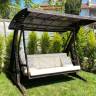 Качели пластиковые плетеные с подушкой Hawaii коричневый 2250х1640х2020 мм