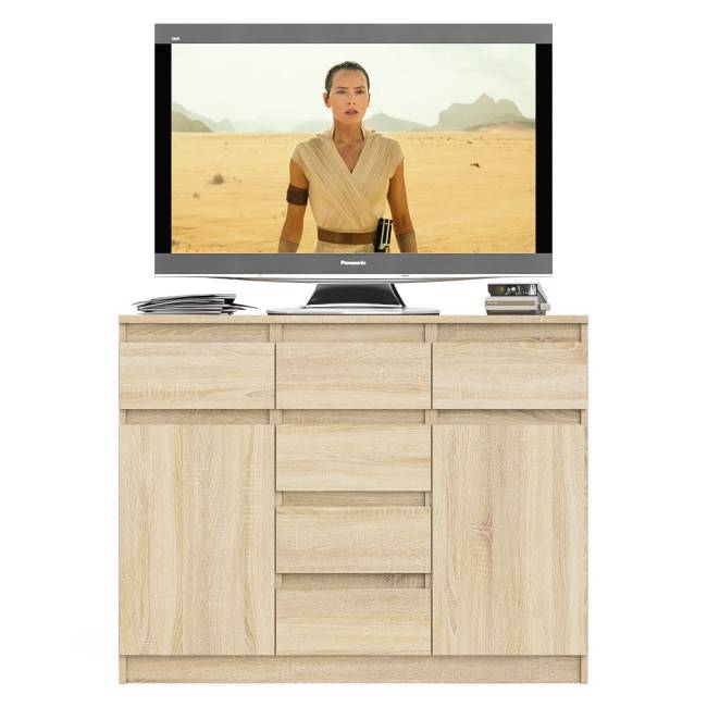 Комод с ящиками и дверками Мори МК1200.4 цвет дуб сонома