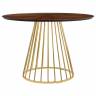 Стол Liverpool диам.110см, шпон орех лучевой набор, с золотистыми ножками