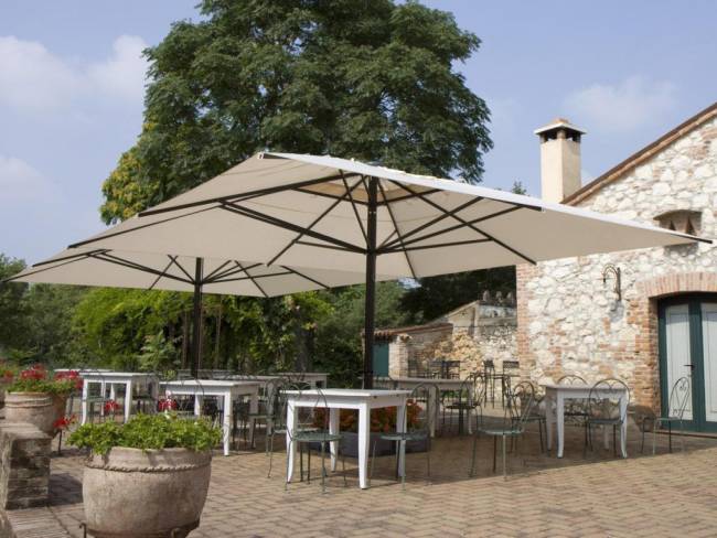 Зонт профессиональный телескопический 5х5 м Capri Dark антрацит, слоновая кость 5000х5000 мм Зонт профессиональный телескопический 5х5 м Capri Dark антрацит, слоновая кость 5000х5000 мм