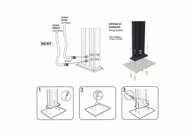 Душ уличный для ног Jolly Go JG 185 антрацит 200х185х1150 мм Душ уличный для ног Jolly Go JG 185 антрацит 200х185х1150 мм