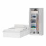 Кровать белая односпальная 1200 со шкафом для одежды 2-х створчатым Стандарт цвет белый Кровать белая односпальная 1200 со шкафом для одежды 2-х створчатым Стандарт цвет белый
