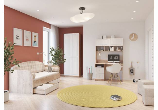 Майя М-02 дуб баррик светлый / крем брюле