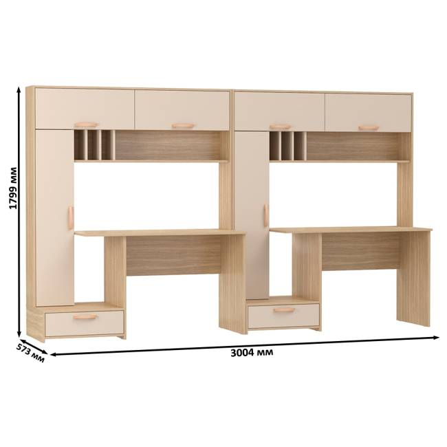 Лайт столы компьютерные с полками и нишей для системного блока 03.243Н цвет плэйн/сатин Лайт столы компьютерные с полками и нишей для системного блока 03.243Н цвет плэйн/сатин