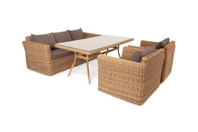 "Моккачино" обеденная группа из искусственного ротанга, цвет соломенный "Моккачино" обеденная группа из искусственного ротанга, цвет соломенный