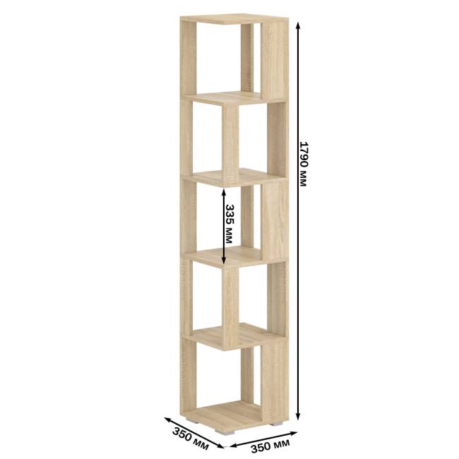 Комплект их 3-х открытых стеллажей цвет дуб сонома/белый