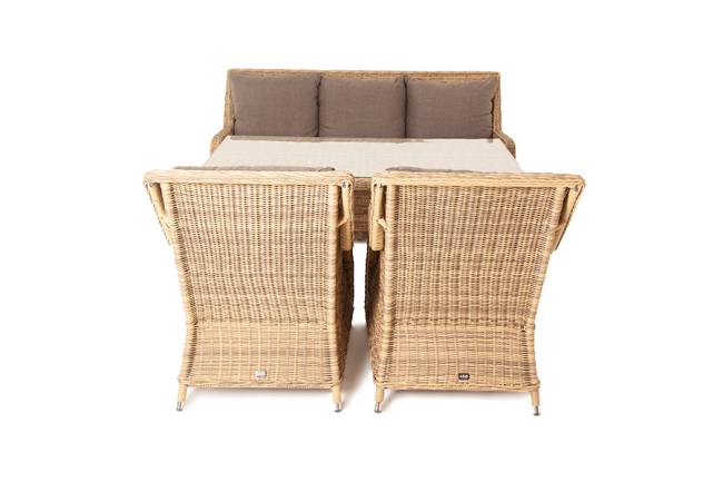 "Гляссе" обеденная группа из искусственного ротанга, цвет соломенный