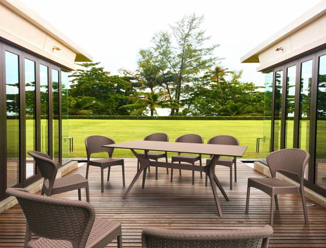 Стол пластиковый Ibiza Table 180 коричневый 1800х900х740 мм Стол пластиковый Ibiza Table 180 коричневый 1800х900х740 мм