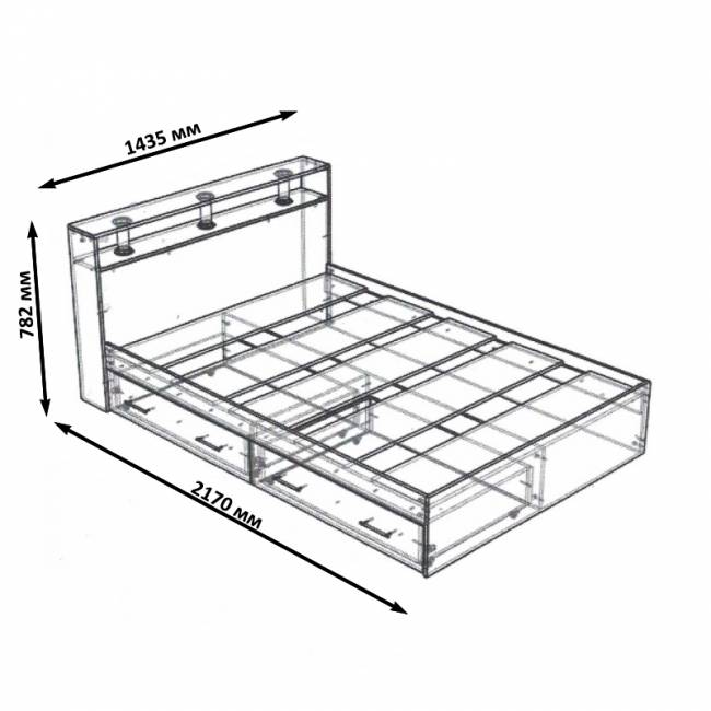 Кровать с ящиками Камелия 1400 цвет дуб сонома Кровать с ящиками Камелия 1400 цвет дуб сонома