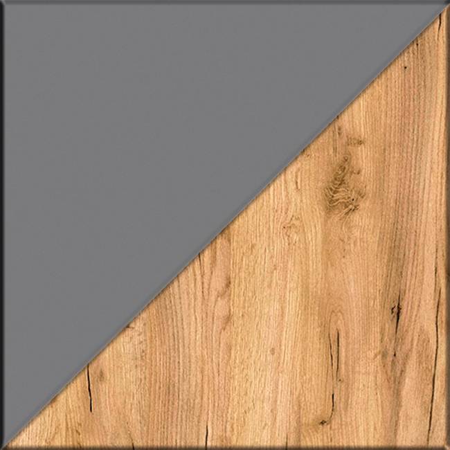 Мебельная стенка для прихожей Остин № 61 цвет серый графит/дуб крафт золотой