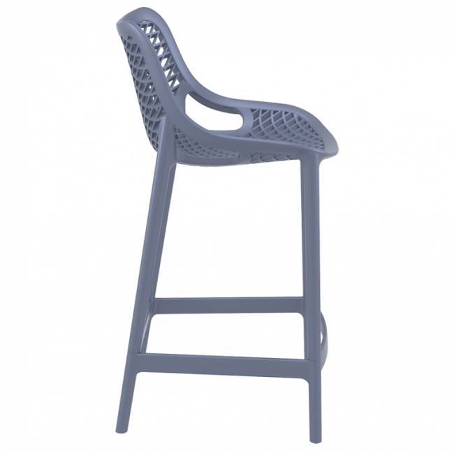 Стул пластиковый полубарный Air Bar 65 темно-серый 440х510х950 мм