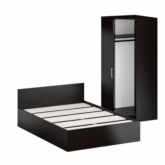 Кровать двуспальная 1400 с угловым шкафом Стандарт цвет венге Кровать двуспальная 1400 с угловым шкафом Стандарт цвет венге