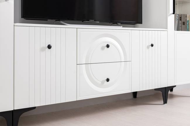 Валенсия стенка для гостиной № 71 цвет белый шагрень Валенсия стенка для гостиной № 71 цвет белый шагрень