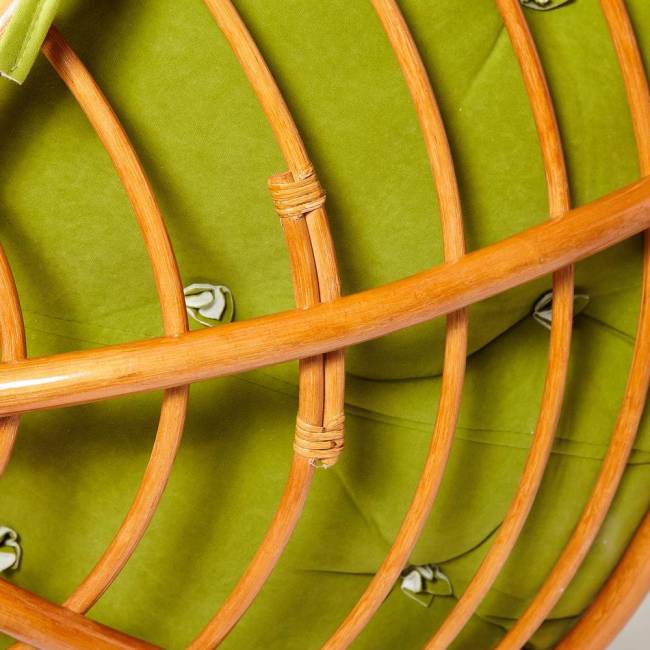 Кресло PAPASAN/ПАПАСАН 23/01 W  /с подушкой/ диаметр подушки 125 см, 115х101х104 см, Cognac (коньяк), флок Олива, 23 Cognac (коньяк)