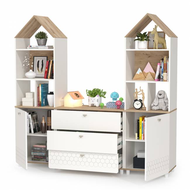 Детская стенка Эйп цвет белый/дуб белый Детская стенка Эйп цвет белый/дуб белый