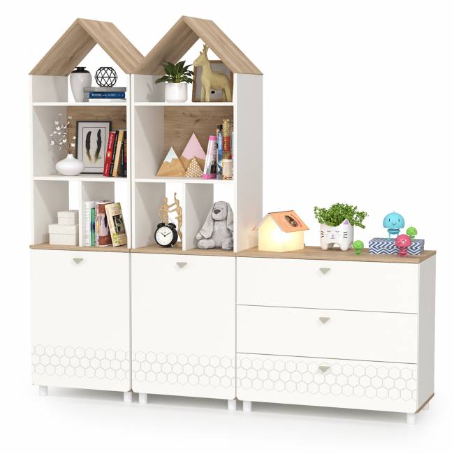 Детская стенка Эйп цвет белый/дуб белый Детская стенка Эйп цвет белый/дуб белый