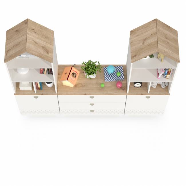 Детская стенка Эйп цвет белый/дуб белый Детская стенка Эйп цвет белый/дуб белый