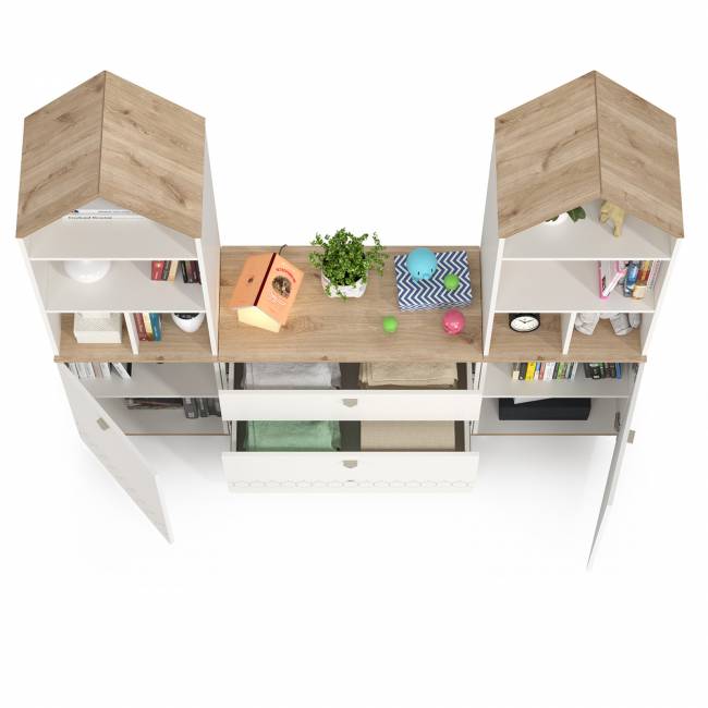 Детская стенка Эйп цвет белый/дуб белый Детская стенка Эйп цвет белый/дуб белый