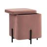 Пуф Грейс квадрат с ящиком велюр пыльно-розовый