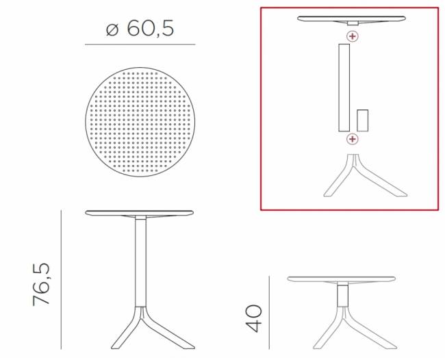 Стол пластиковый обеденный Step + Step Mini белый Ø605х400-765 мм Стол пластиковый обеденный Step + Step Mini белый Ø605х400-765 мм